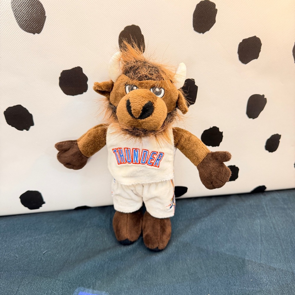 Oklahoma City Thunder Rumble The Bison Mascot Plush 10" NBA Bleacher Creatures